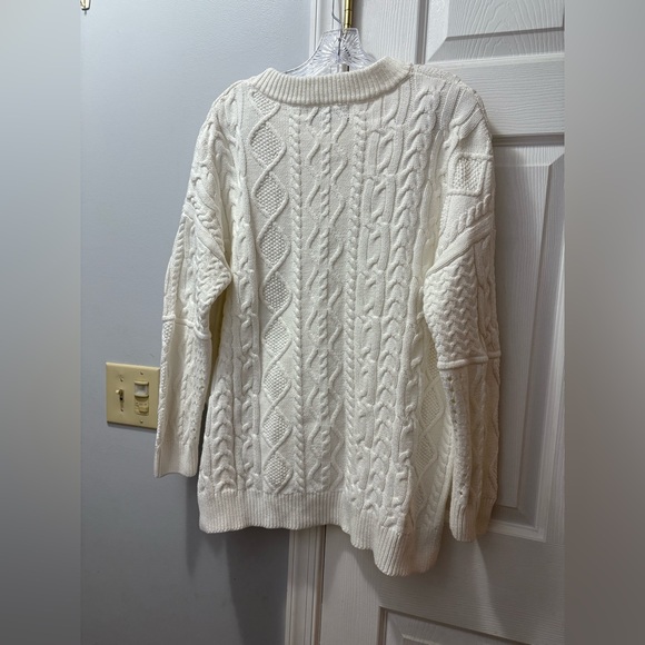 Anthropologie Pilcro Jasmine Cable-Knit Tunic Sweater Size XL Cream - Picture 4 of 6